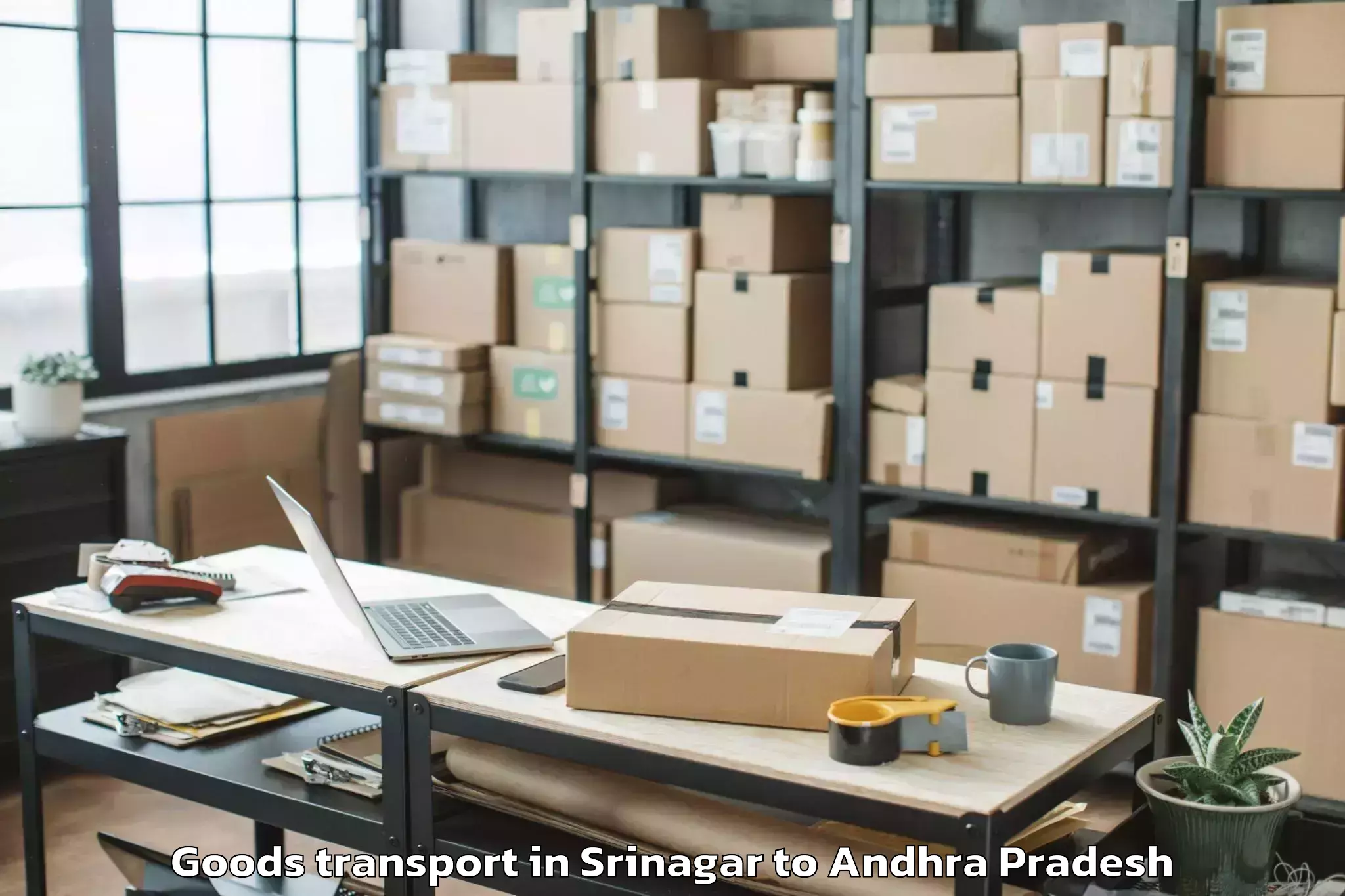 Book Srinagar to Vijayawada Airport Vga Goods Transport Online